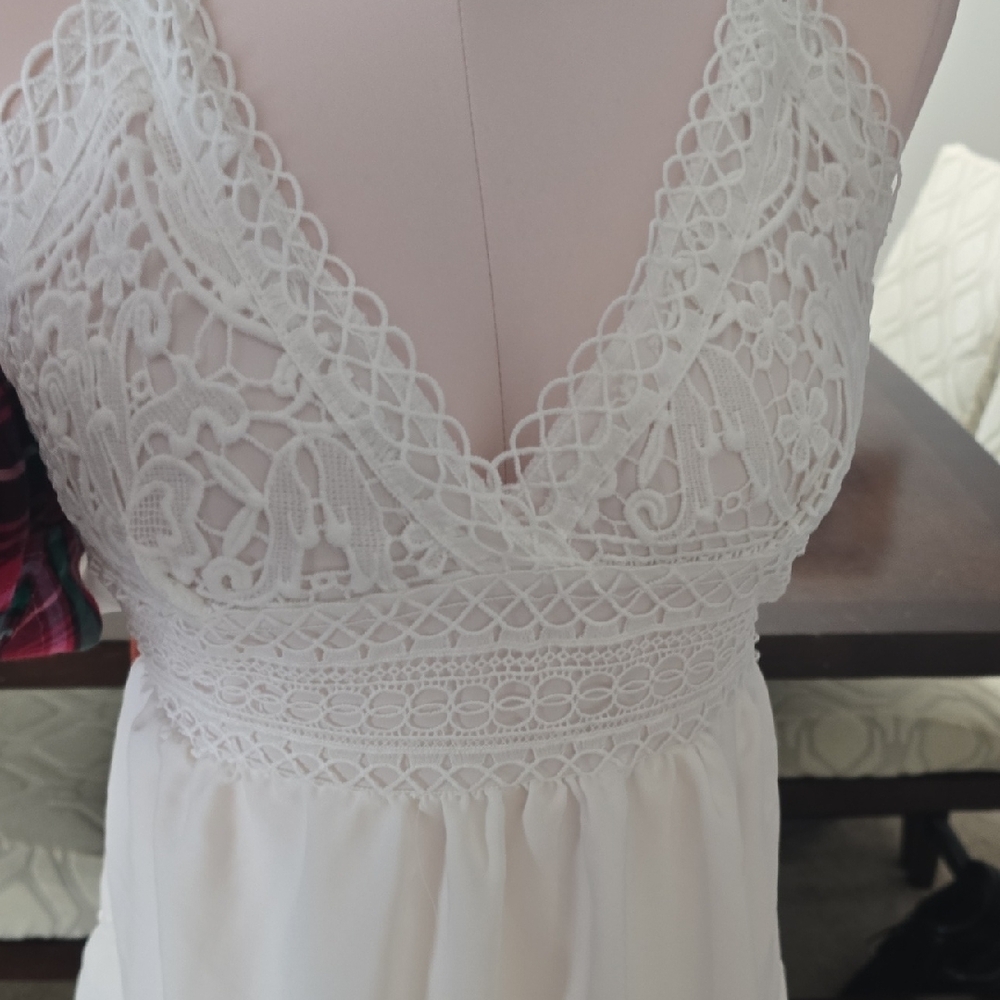 Wish Ivory Lace Mini Dress - Picture 4 of 6